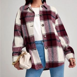Shein plaid oversized shirt